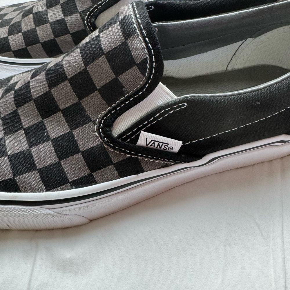 Vans Classic Slip-On Checkerboard in Black and Gray - Picture 6 of 8